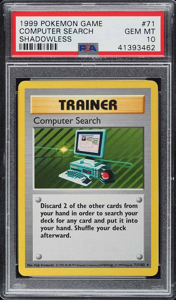 1999 Pokemon Base Set Shadowless Computer Search #71 PSA 10 GEM MINT