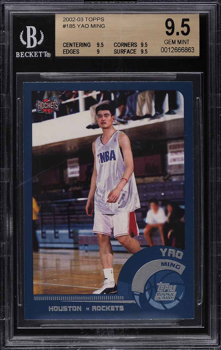 2002 Topps Basketball Yao Ming ROOKIE RC #185 BGS 9.5 GEM MINT