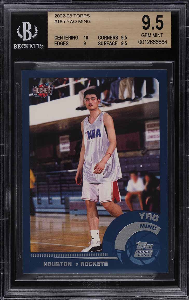 2002 Topps Basketball Yao Ming ROOKIE RC #185 BGS 9.5 GEM MINT