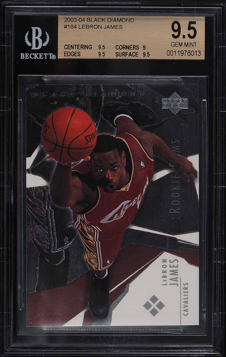 2003 UD Black Diamond LeBron James ROOKIE RC #184 BGS 9.5 GEM MINT