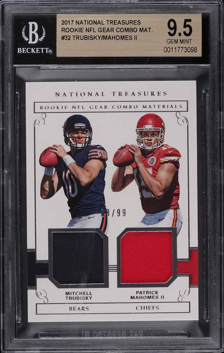 2017 National Treasures Patrick Mahomes II Trubisky ROOKIE RC PATCH /99 BGS 9.5