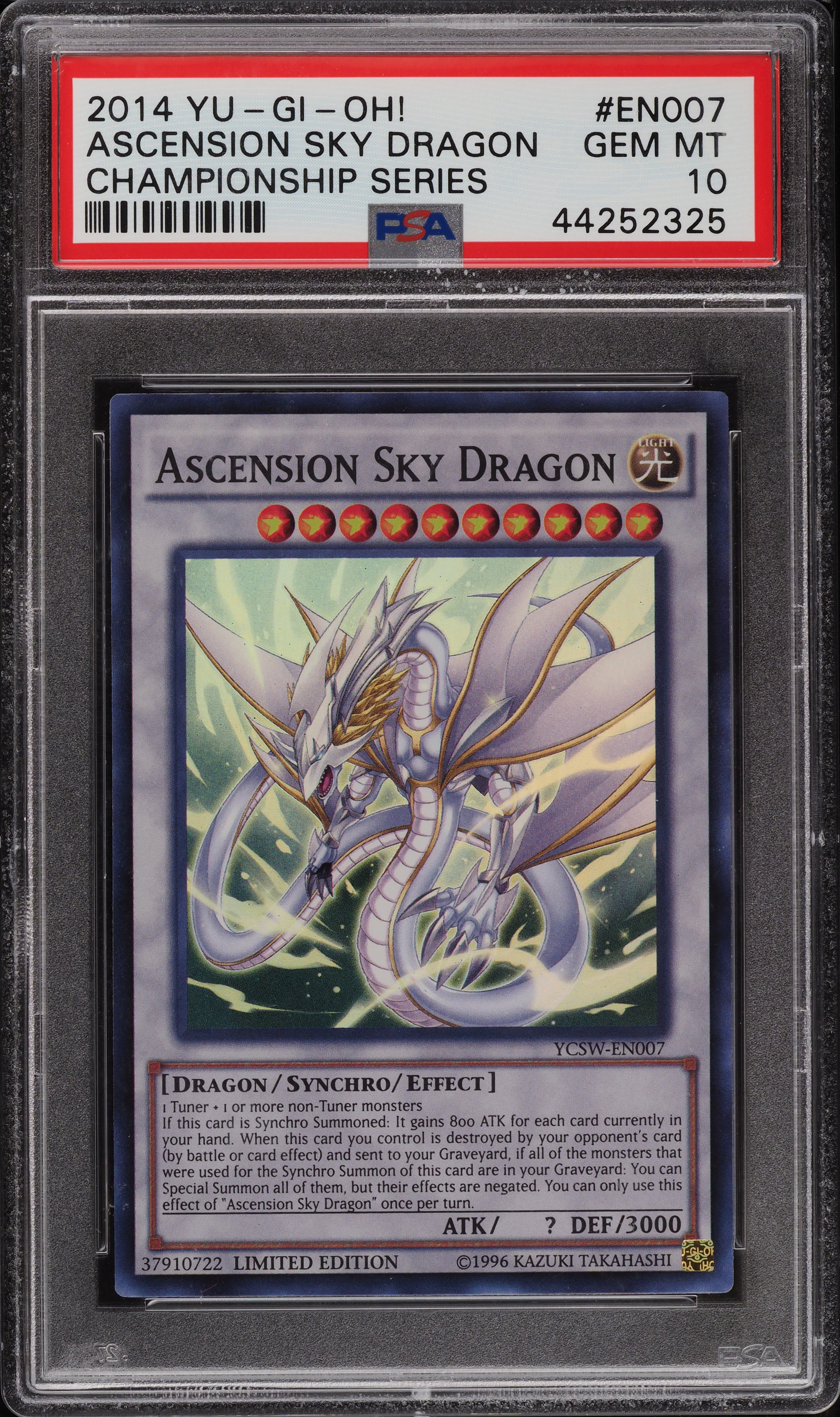 2014 Yu-Gi-Oh! Championship Series Ascension Sky Dragon #YCSW 