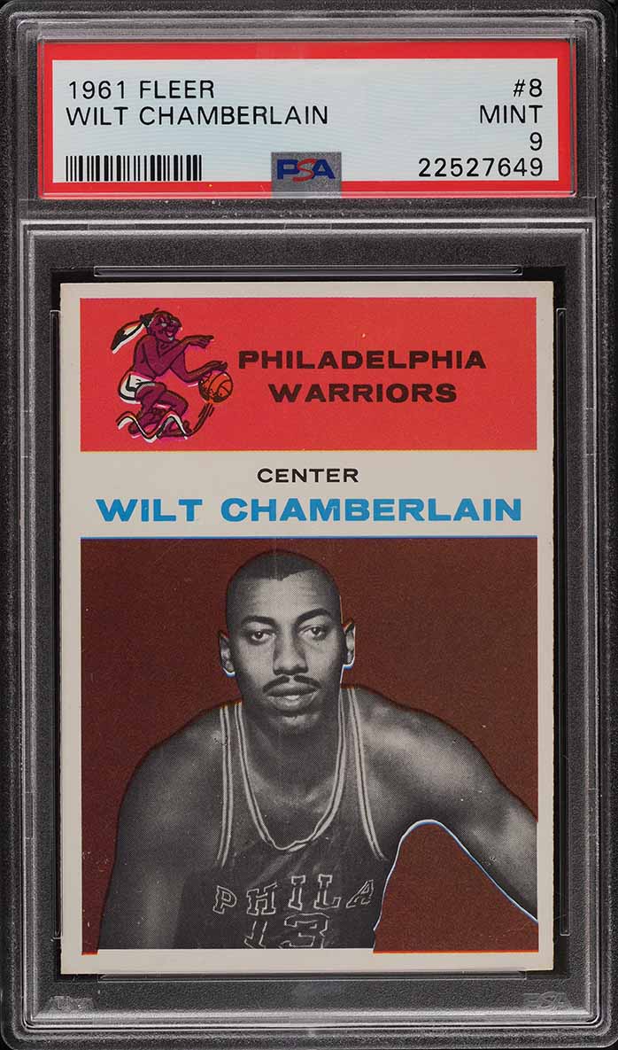 1961 Fleer Basketball Wilt Chamberlain ROOKIE #8 PSA 9 MINT