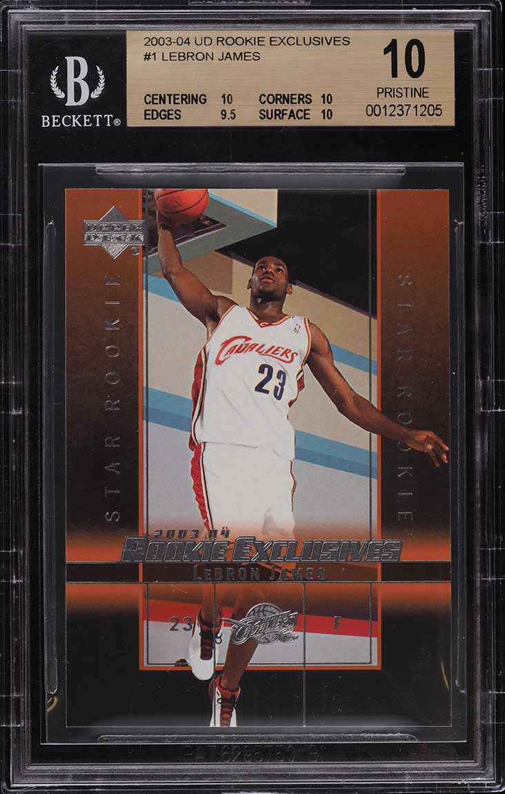2003 Upper Deck Exclusives LeBron James ROOKIE #1 BGS 10 PRISTINE
