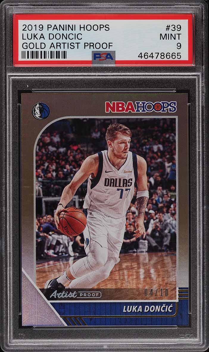 2019 Hoops Gold Artist Proof Luka Doncic /10 #39 PSA 9 MINT