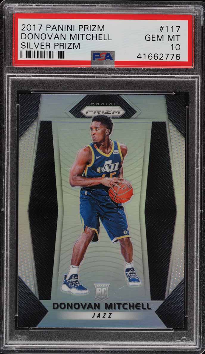2017 Panini Prizm Silver Prizms Donovan Mitchell ROOKIE #117 PSA 10 GEM MINT