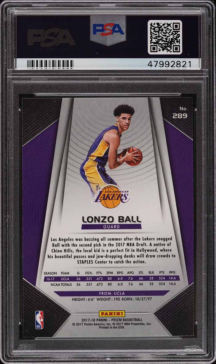 その他 Prizm fast break purple Lonzo Ball RC/75 Prizm fast break purple Lonzo Ball RC/75 NBA PRIZM RC PSA 10 ROOKIE