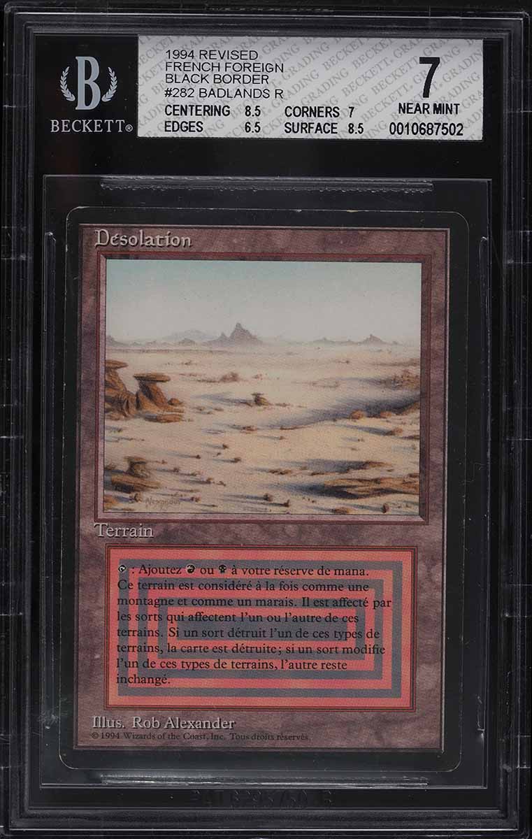 1994 Magic The Gathering MTG Revised FBB French Dual Land Badlands
