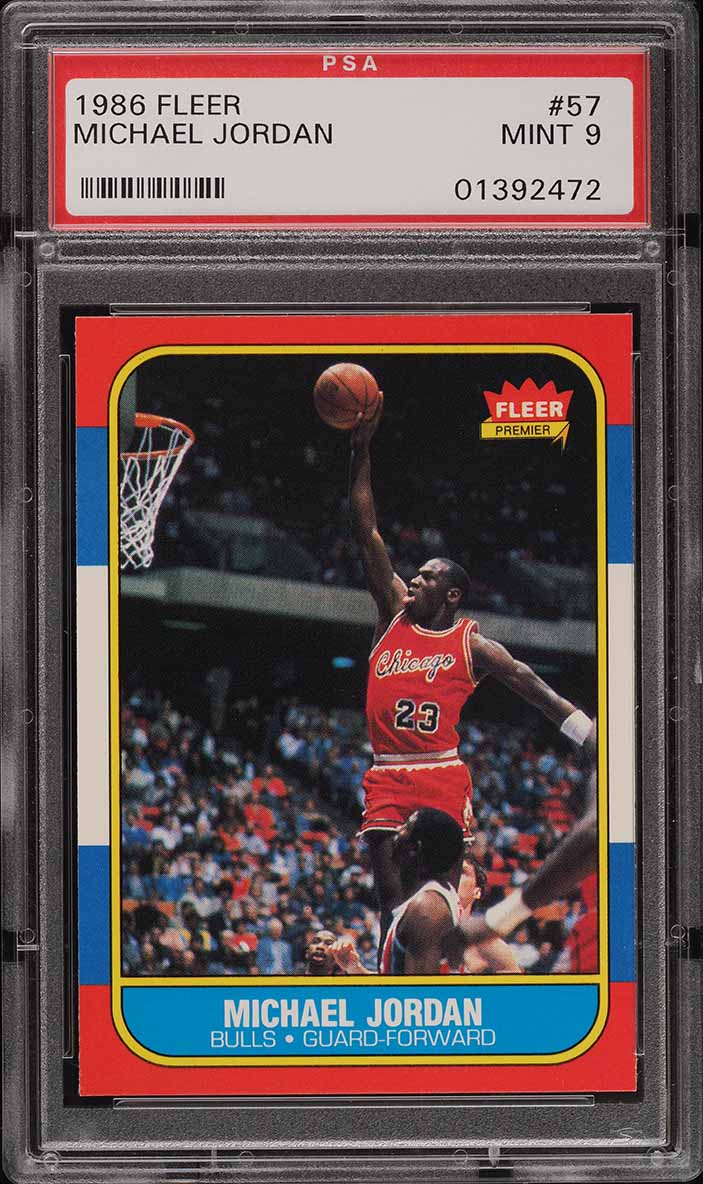 1986 Fleer Basketball Michael Jordan ROOKIE #57 PSA 9 MINT on