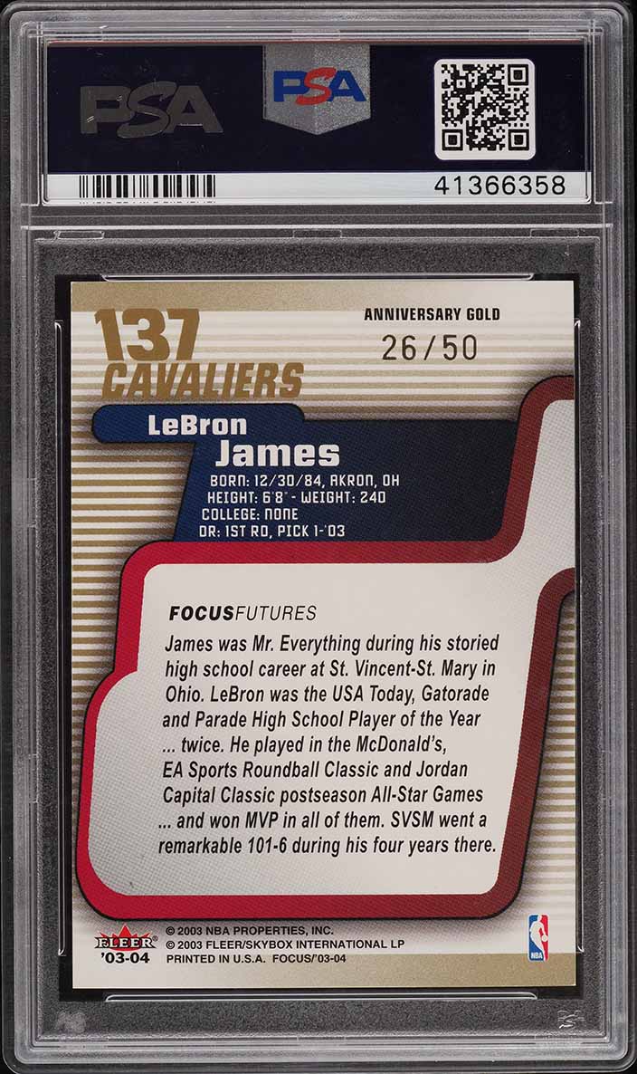 lebron james graded rookie card LeBron James 2003 Upper Deck PHENOM #6 PGI 10 Rookie Card #6 Lakers main image 0