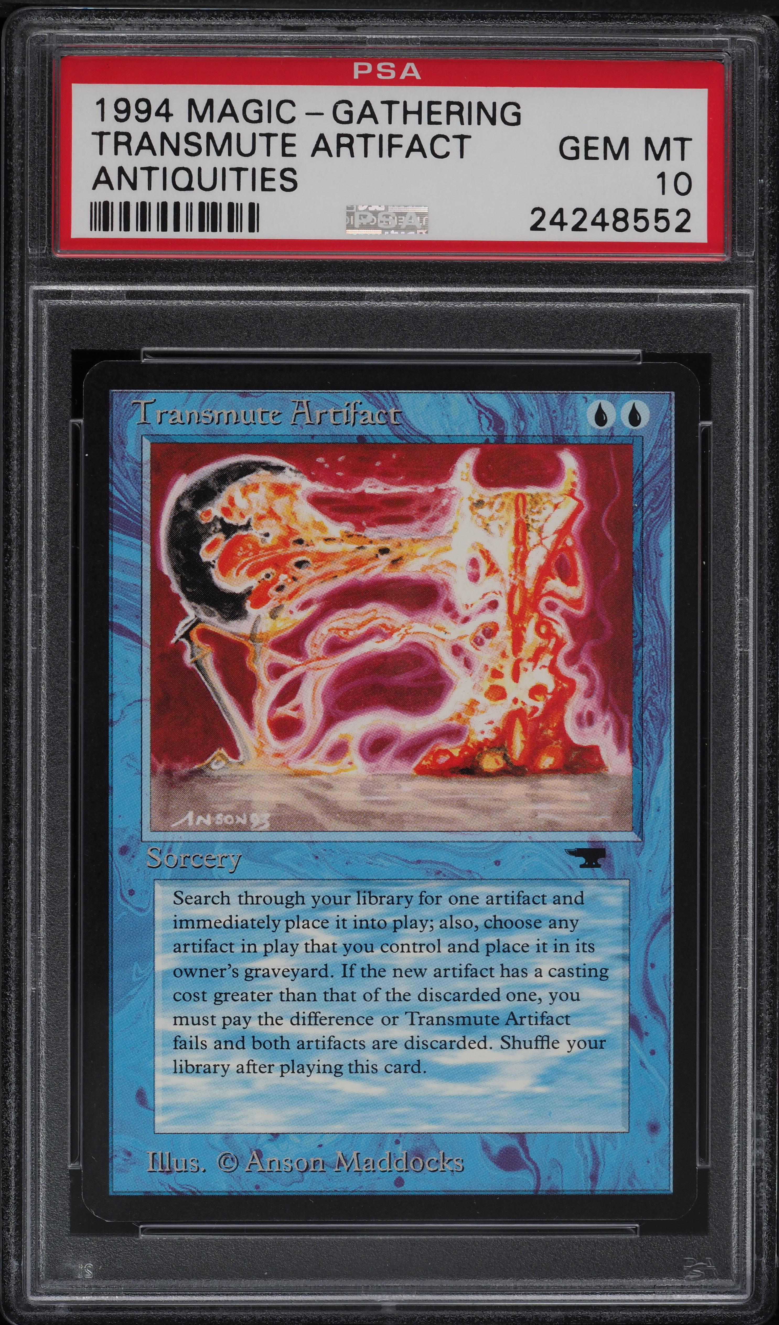 マジック：ザ・ギャザリング MTG transmute artifact B 1994 Magic The Gathering MTG Antiquities Transmute Artifact U3 B