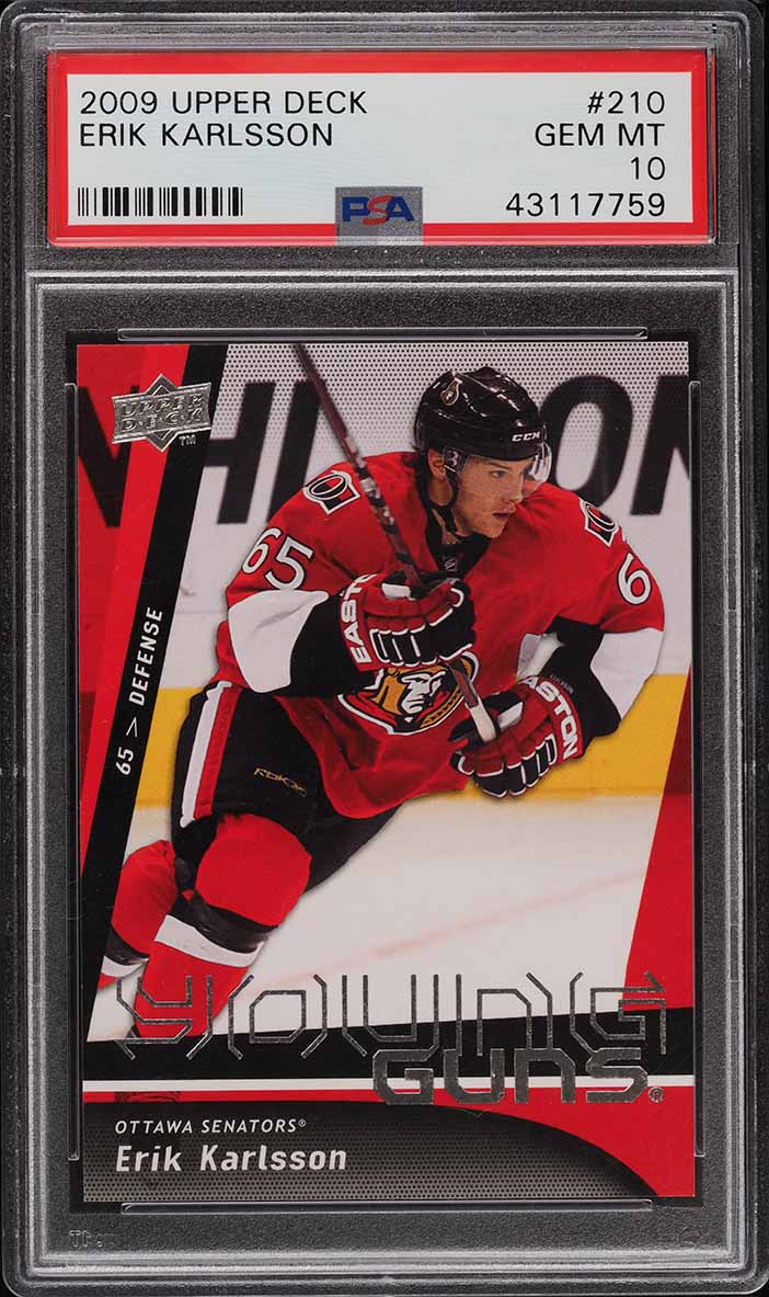 2009 Upper Deck Young Guns Erik Karlsson ROOKIE #210 PSA 10 GEM MINT