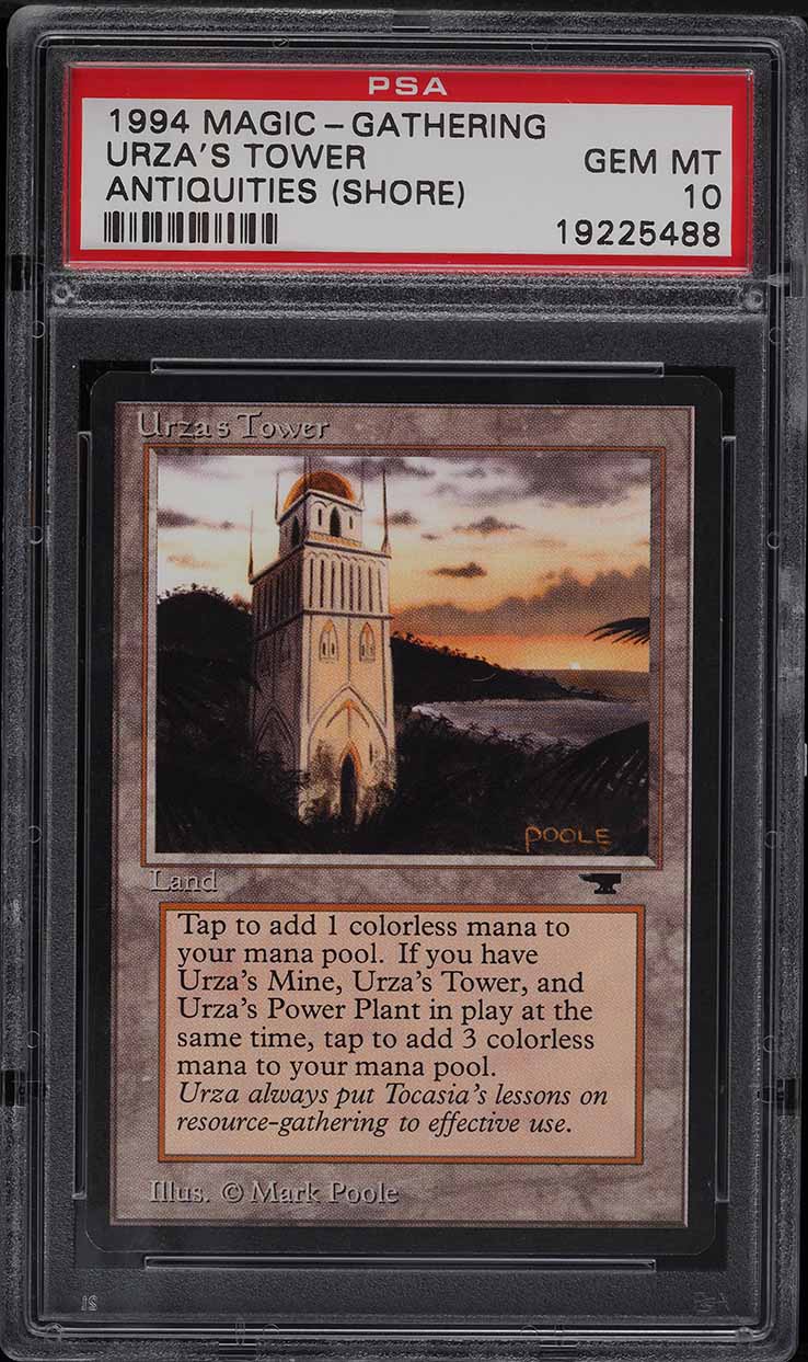 1994 Magic The Gathering MTG Antiquities Urza's Tower Shore C1 L PSA 10 GEM MINT