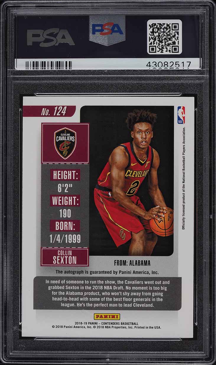 2018 Panini Contenders Collin Sexton ROOKIE RC AUTO PSA 10 GEM MINT