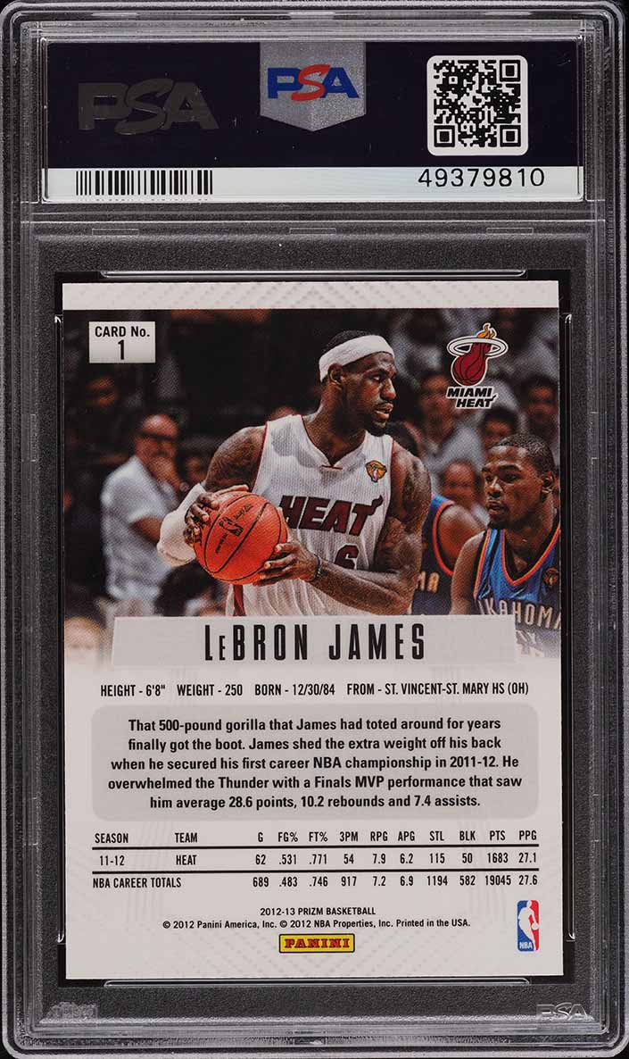 2012 Panini Prizm LeBron James #1 PSA 10 GEM MINT on Fanatics Collect