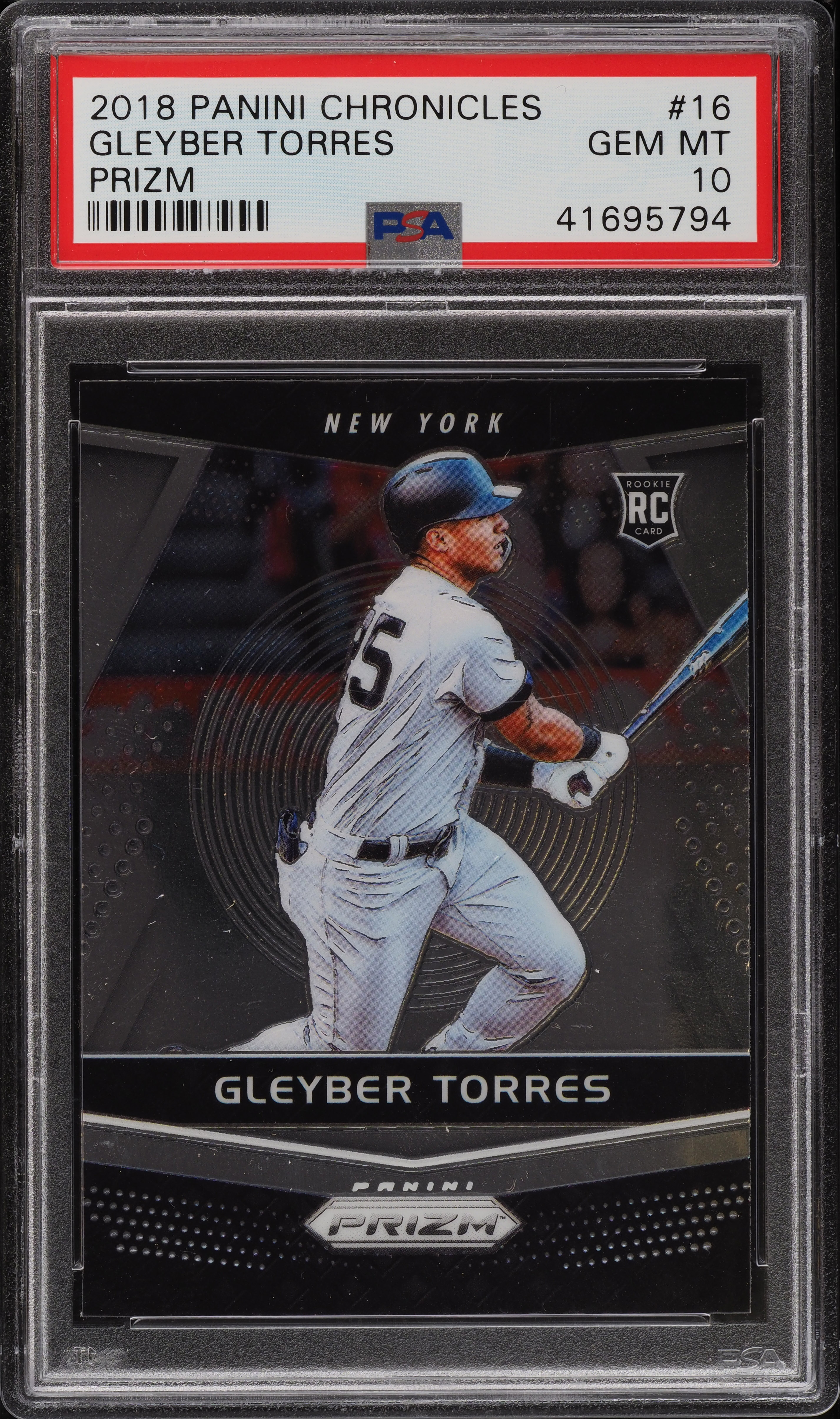 2018 Panini Chronicles Prizm Gleyber Torres ROOKIE RC #16 PSA 10