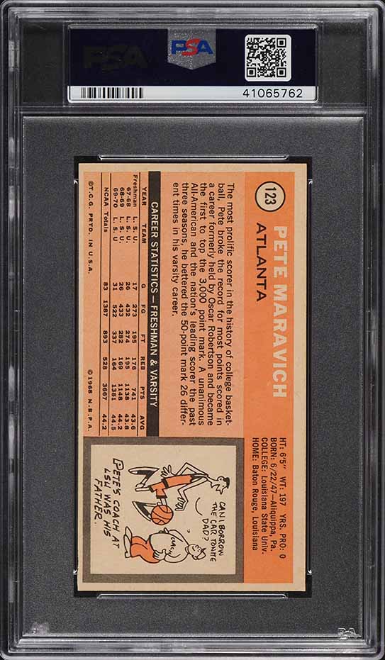 1970 Topps Basketball Pete Maravich ROOKIE #123 PSA 6 EXMT