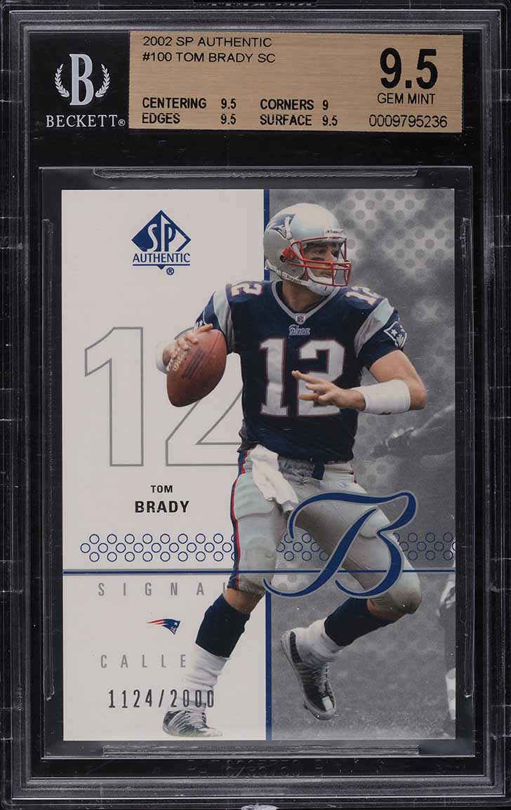 2002 SP Authentic Tom Brady SC /2000 #100 BGS 9.5 GEM MINT