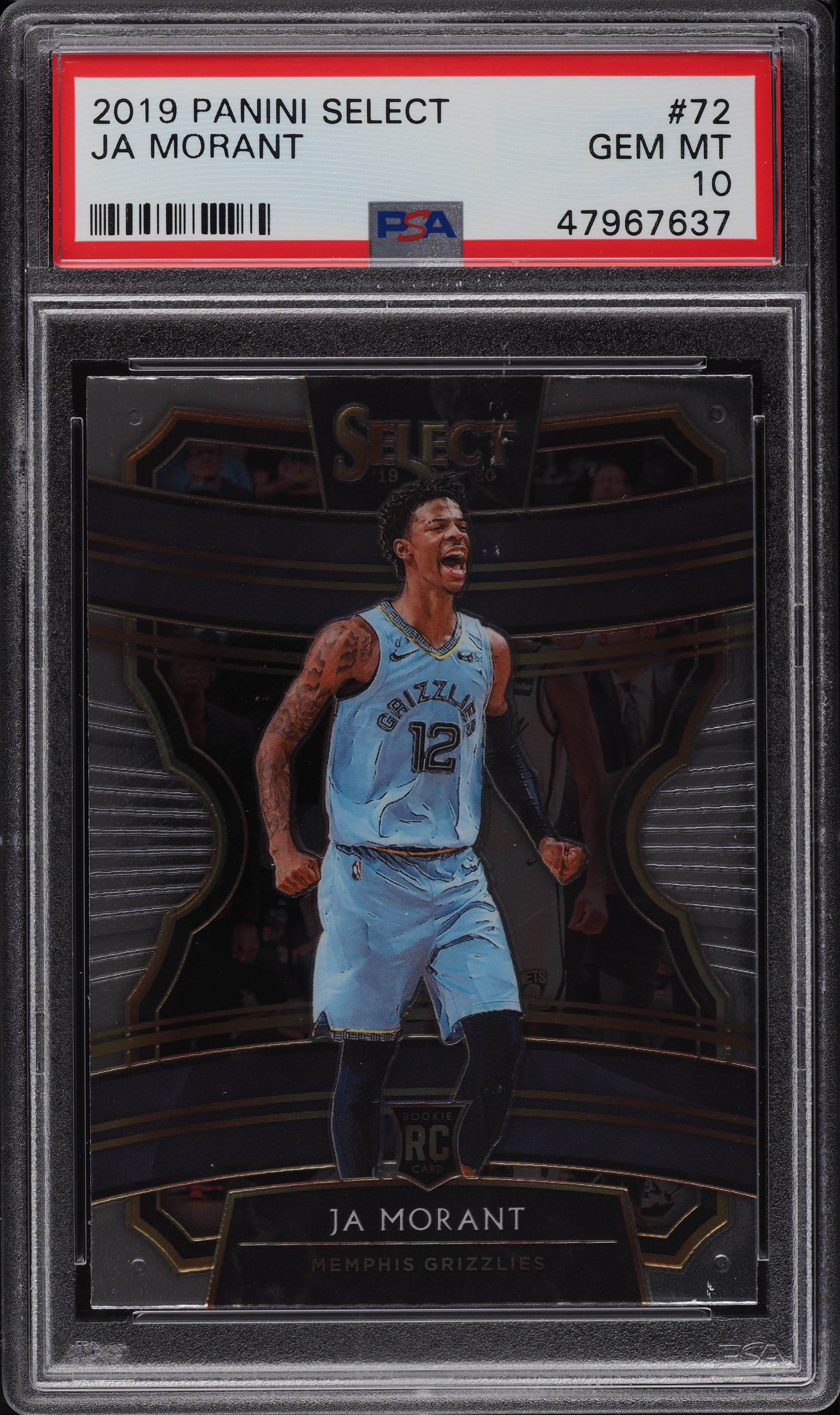 2019 Select Basketball Ja Morant ROOKIE RC #72 PSA 10 GEM MINT on