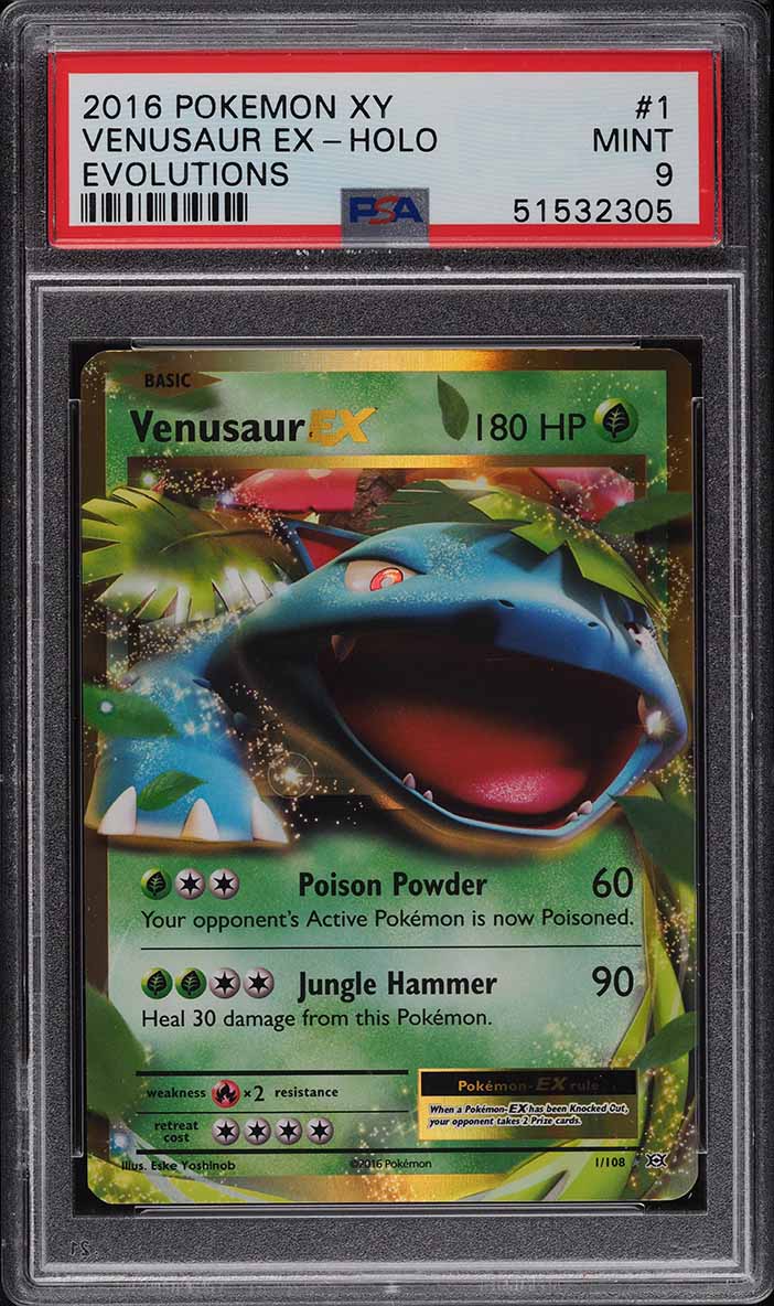 2016 Pokemon XY Evolutions Holo Venusaur EX #1 PSA 9 MINT
