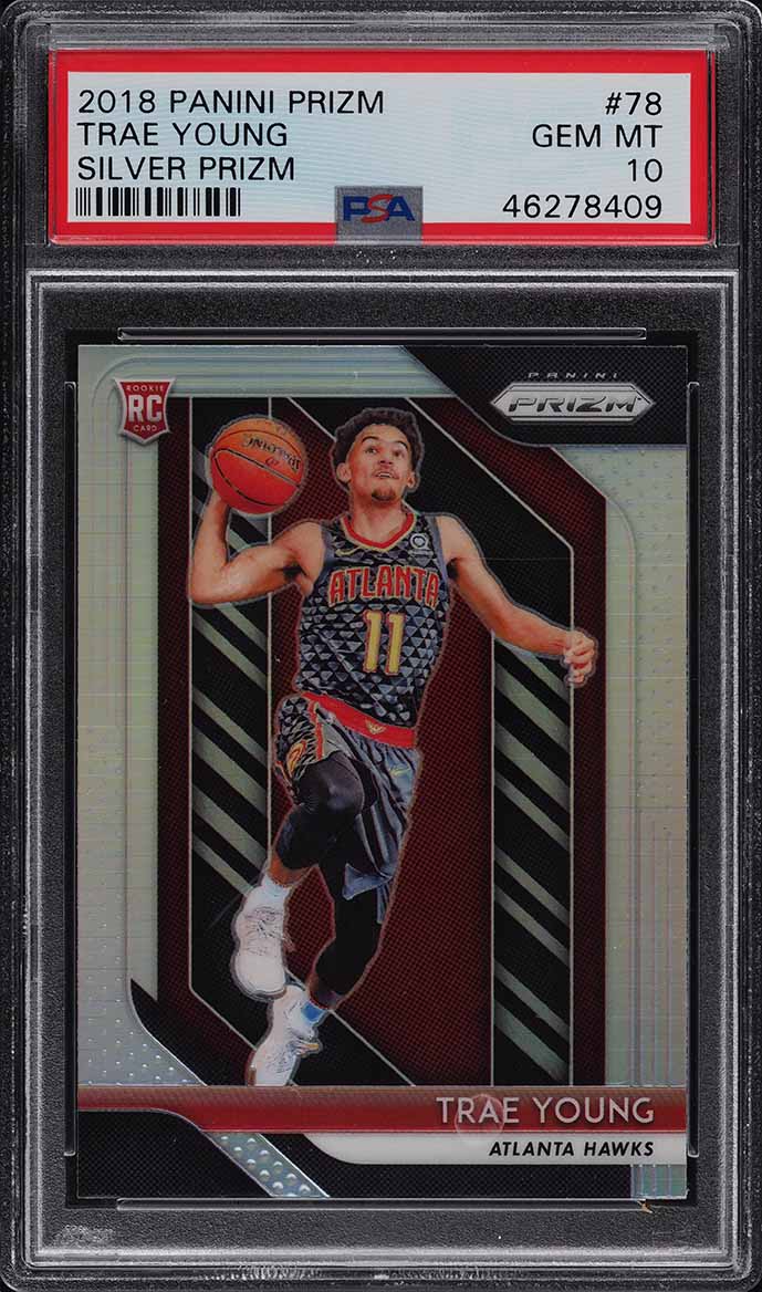 2018 Panini Prizm Silver Prizms Trae Young ROOKIE RC #78 PSA 10