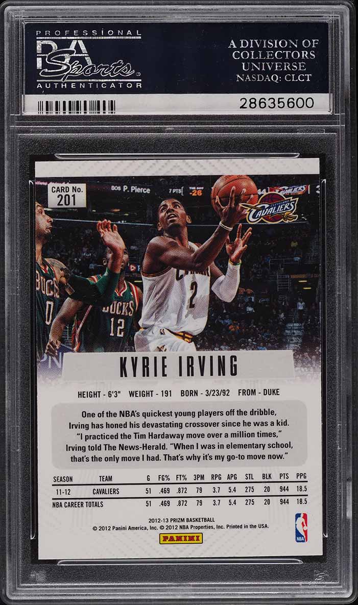 2012 Panini Prizm Kyrie Irving ROOKIE #201 PSA 10 GEM MINT