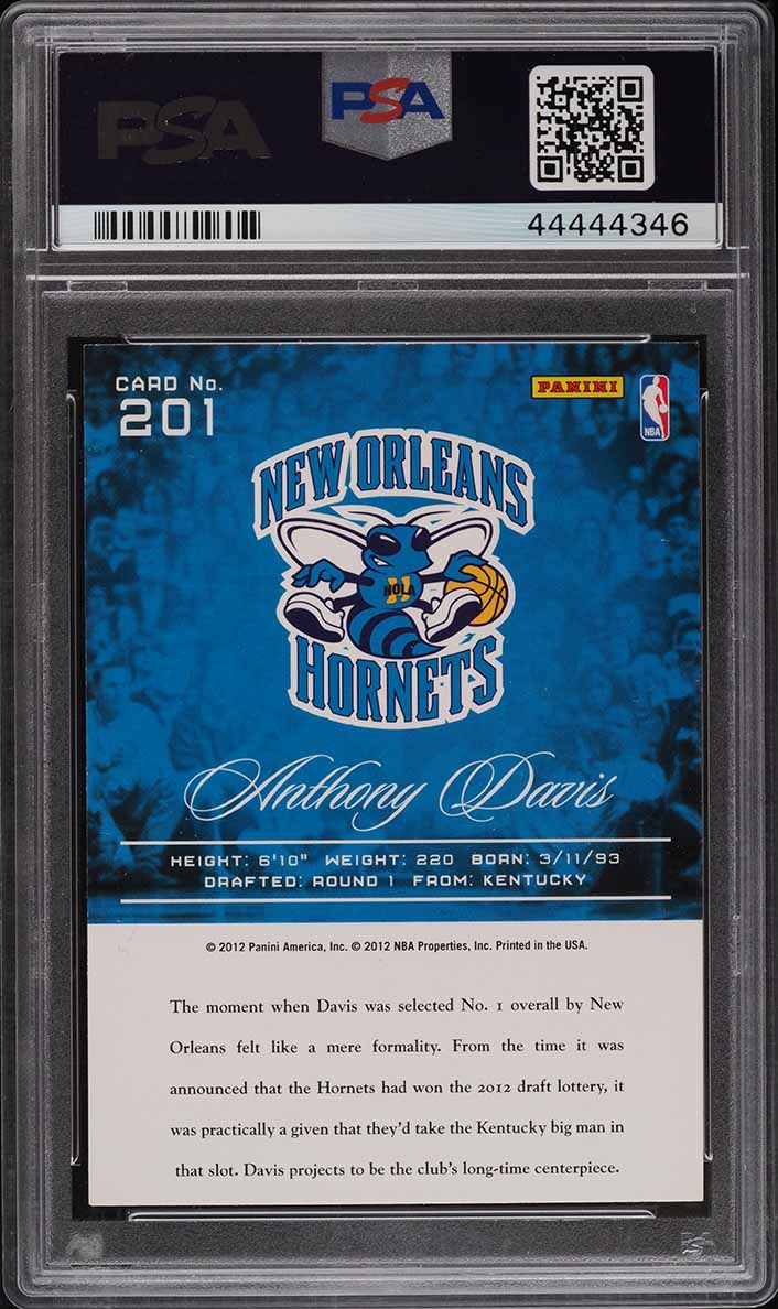 2012 Panini Prestige Anthony Davis ROOKIE #201 PSA 10 GEM MINT