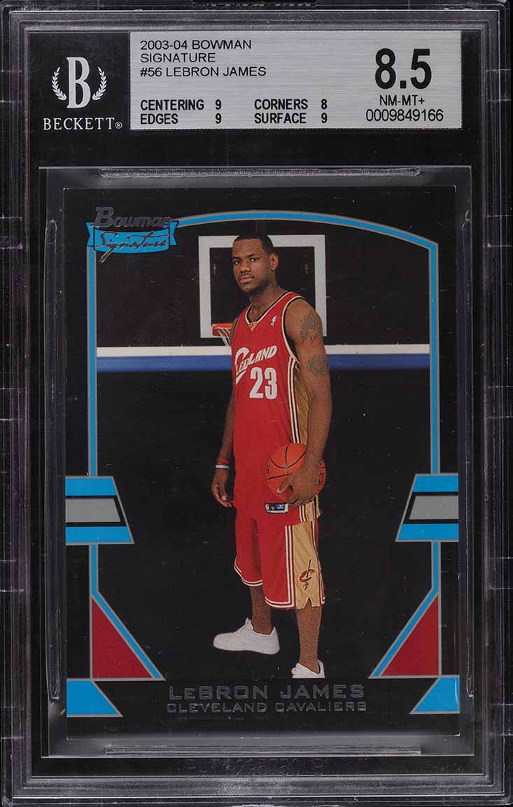 超お宝 2003 Bowman Sig LeBron James RC 1250 2003 Bowman Signature LeBron James ROOKIE /1250 #56 BGS 8.5 NM-MT+