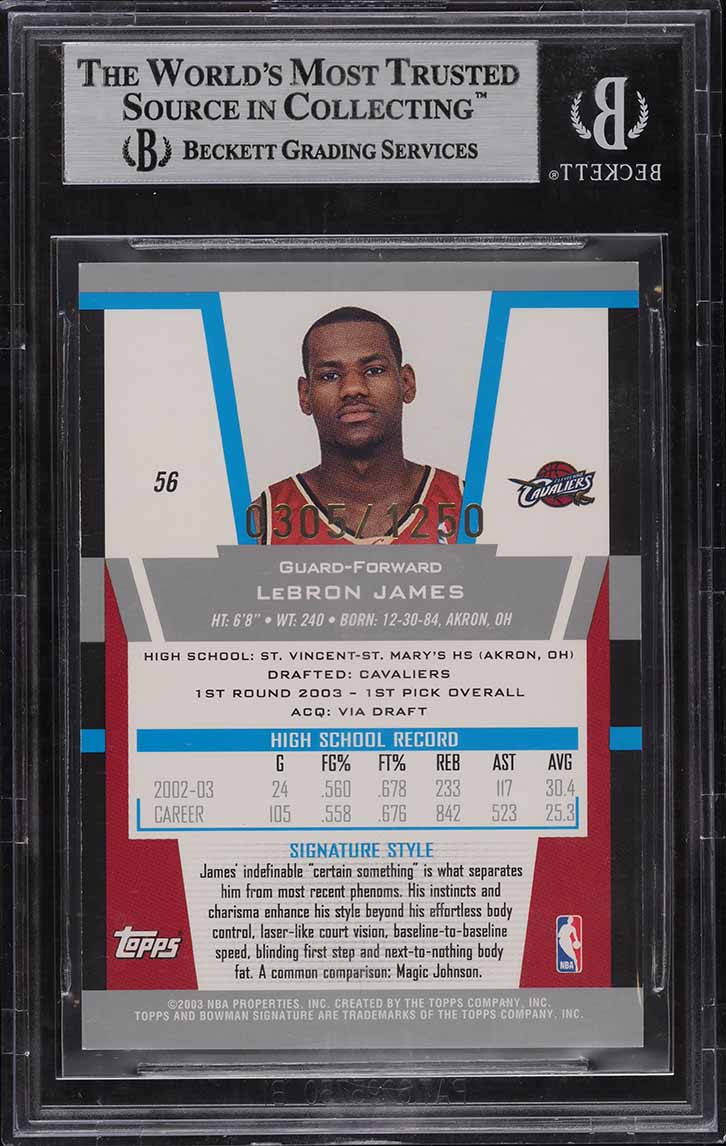 超お宝 2003 Bowman Sig LeBron James RC 1250 超お宝 2003 Bowman Sig LeBron James RC 1250 超お宝 2003 Bowman Sig