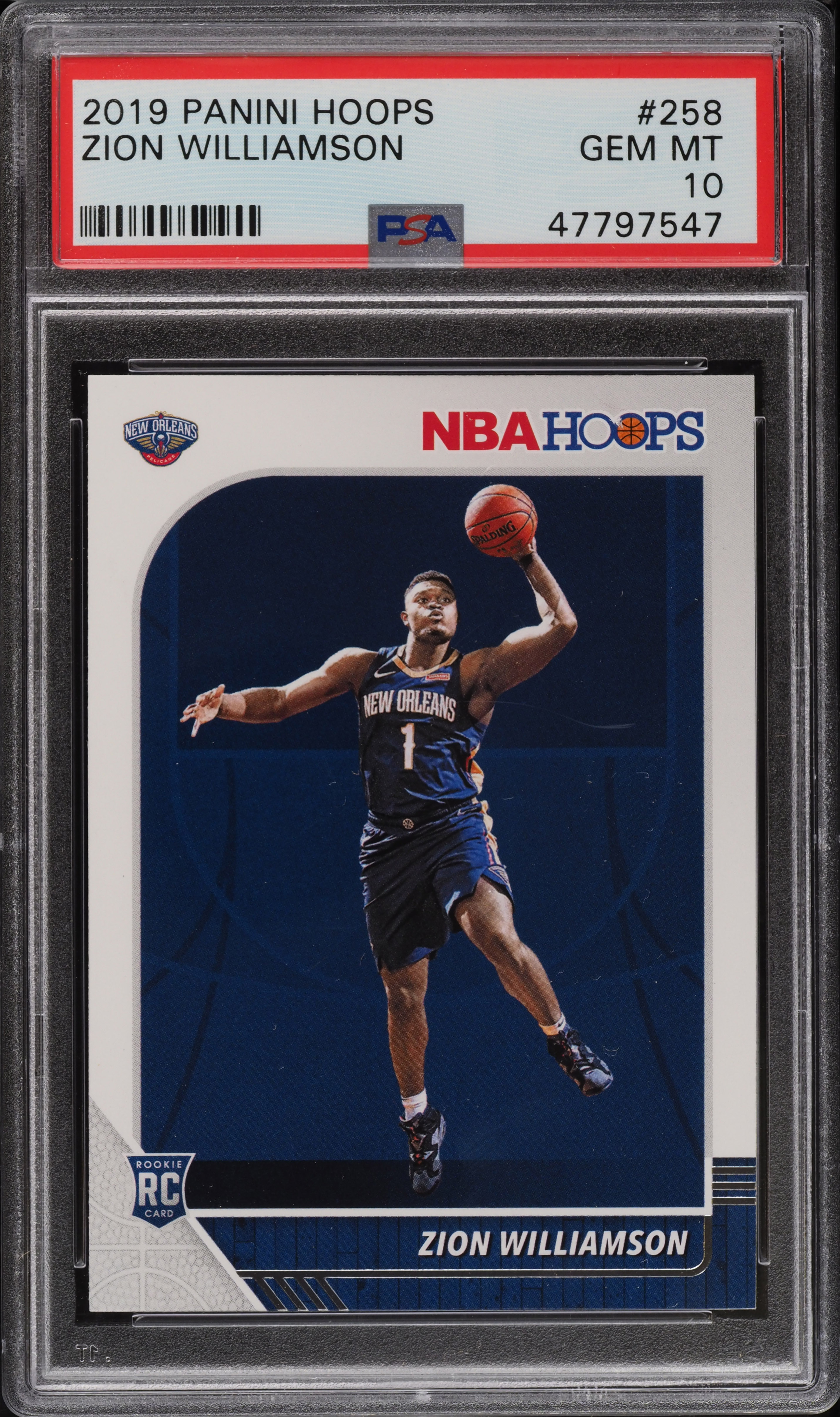 2019 Hoops Basketball Zion Williamson ROOKIE RC #258 PSA 10 GEM
