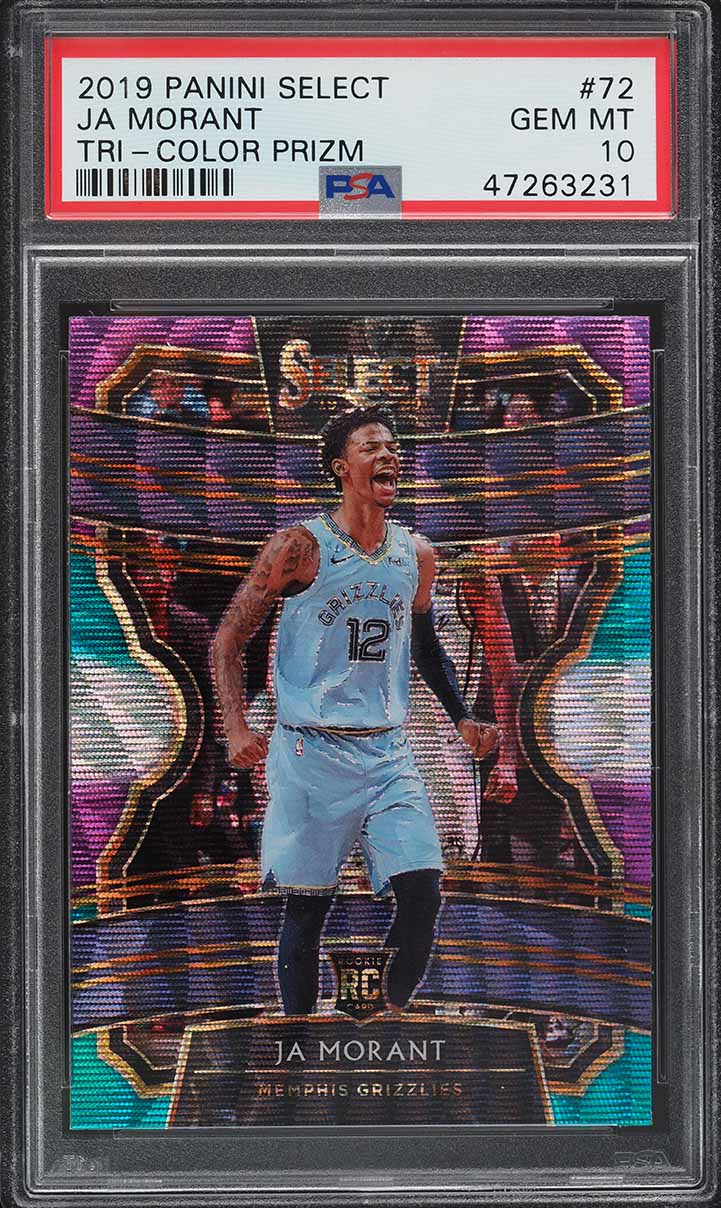 2019 Select Concourse Tri-Color Prizm Ja Morant ROOKIE #72 PSA 10 GEM MINT