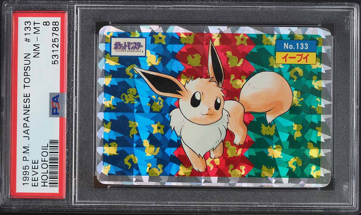1997 Pokemon Japanese Topsun Holofoil Eevee #133 PSA 8 NM-MT on