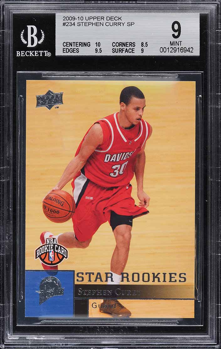 2009 Upper Deck Basketball Stephen Curry SP ROOKIE RC #234 BGS 9