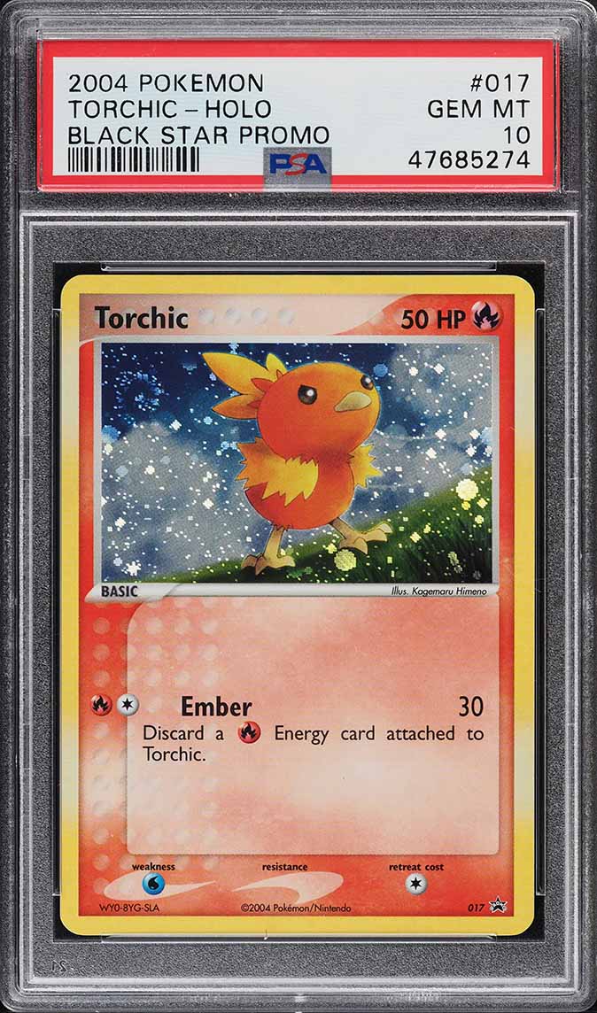 2004 Pokemon Black Star Promo Holo Torchic #017 PSA 10 GEM MINT