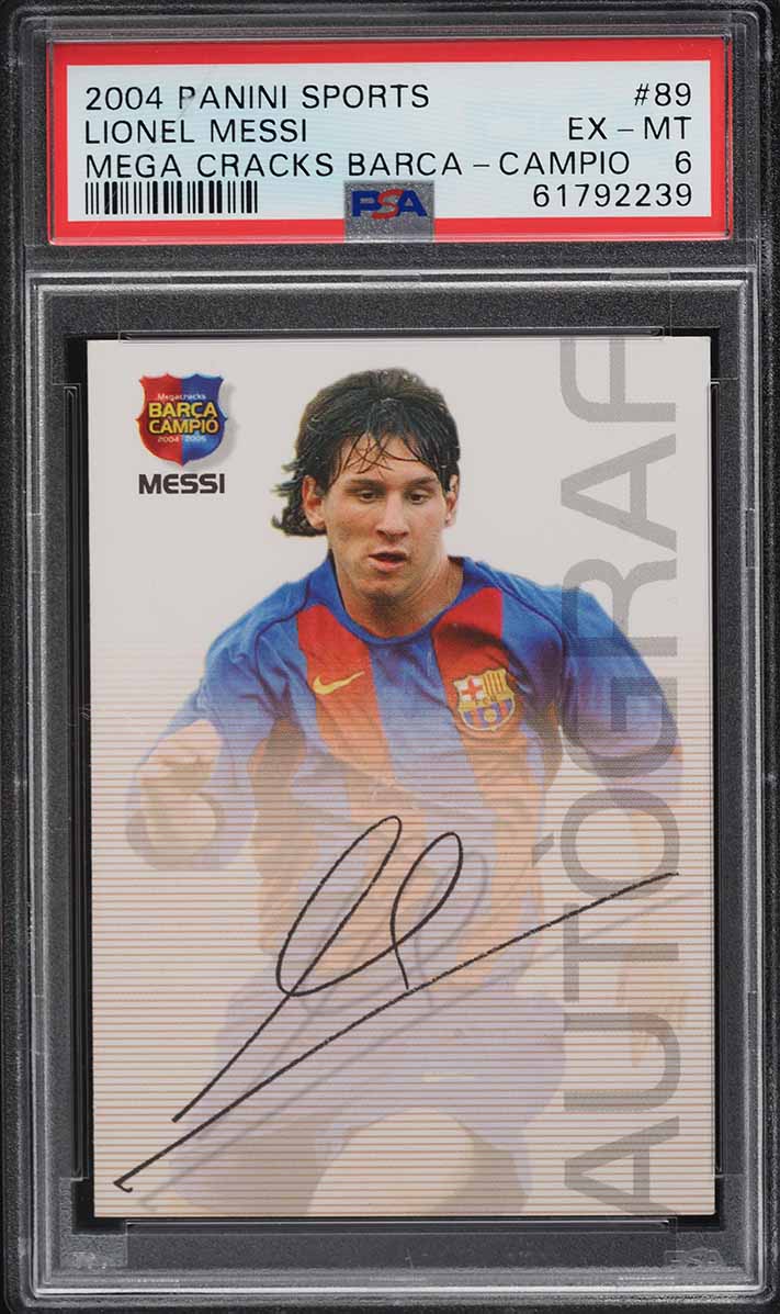 2004 Panini Sports Mega Cracks Campio Lionel Messi ROOKIE #89 PSA