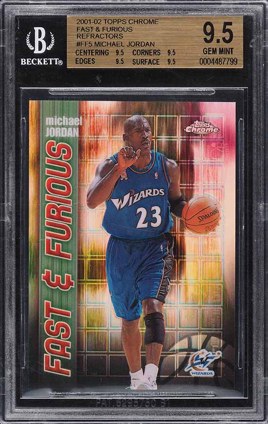 2001 Topps Chrome Fast & Furious Refractor Michael Jordan #FF5 BGS 9.5 GEM MINT