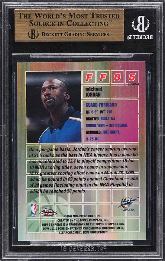 2001 Topps Chrome Fast & Furious Refractor Michael Jordan #FF5 BGS 9.5 GEM MINT