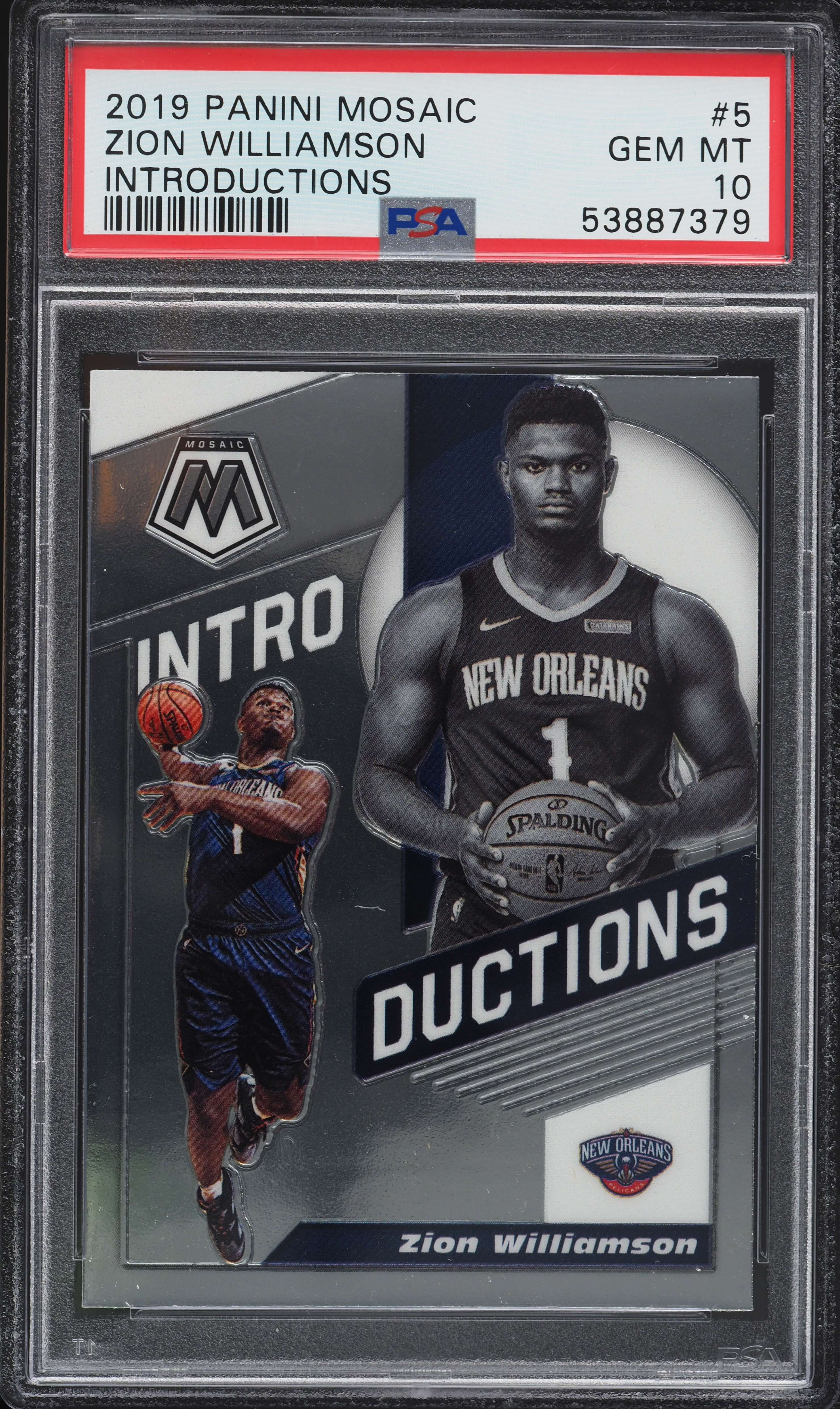 2019 Panini Mosaic Introductions Zion Williamson ROOKIE RC #5 PSA