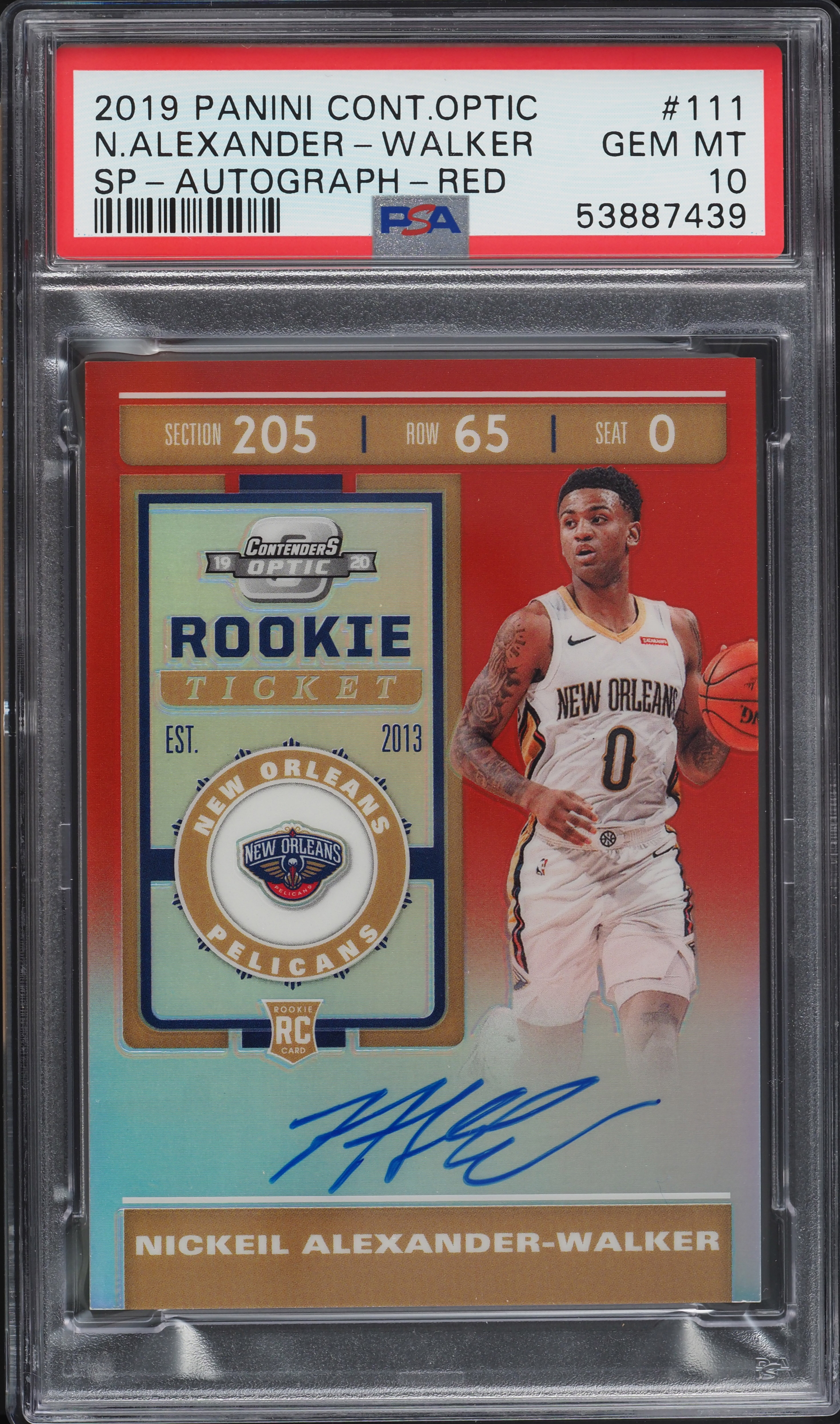 2019 Panini Contenders Optic Red Nickeil Alexander-Walker ROOKIE