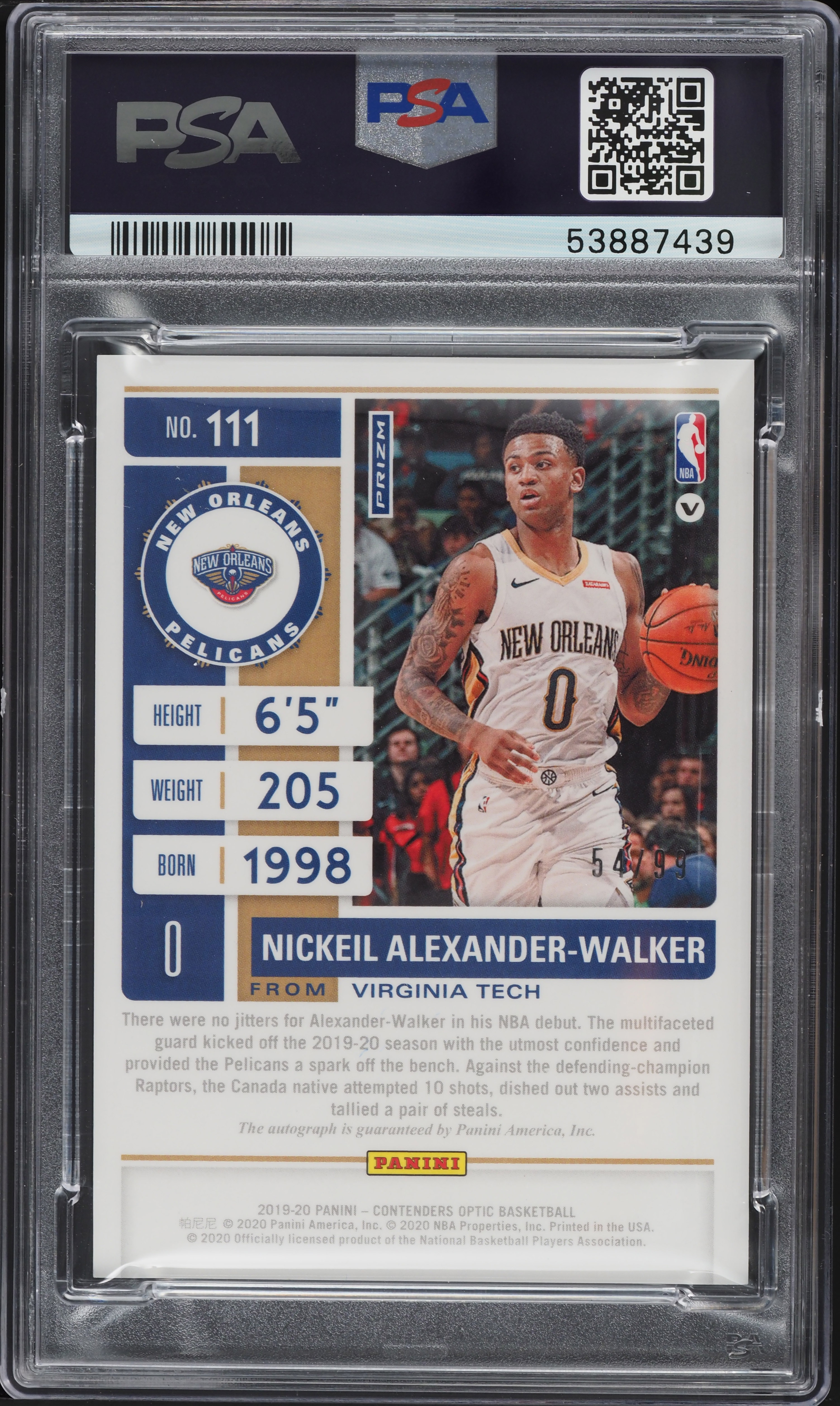 2019 Panini Contenders Optic Red Nickeil Alexander-Walker ROOKIE
