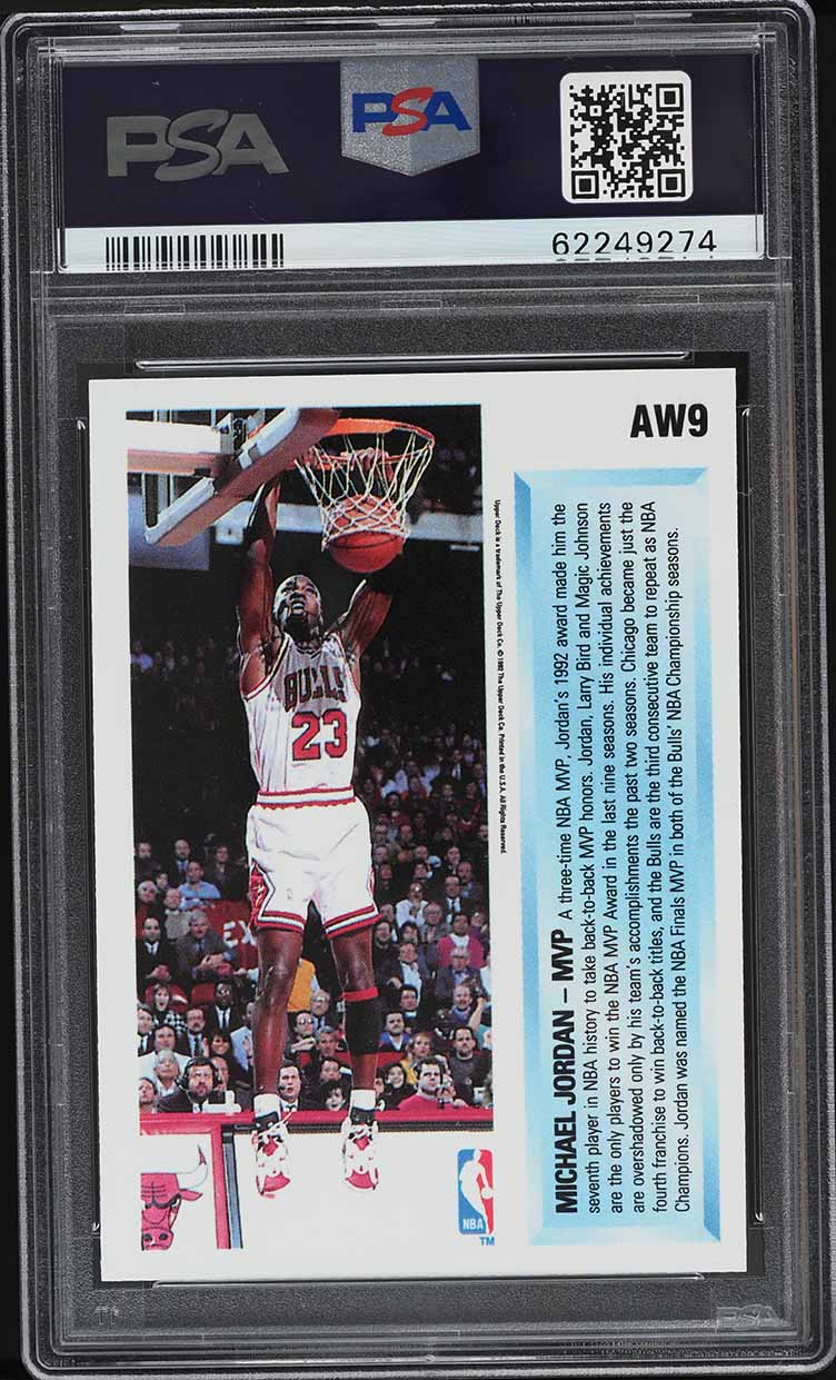 1992 Upper Deck Award Winner Hologram Michael Jordan #AW9 PSA 10 GEM MINT
