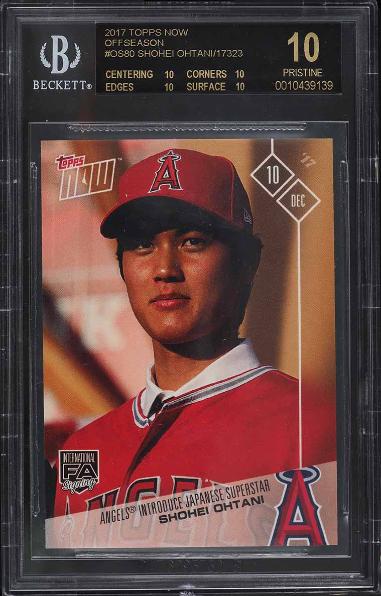 2017 Topps Now Off-Season Shohei Ohtani ROOKIE RC #OS80 BGS 10 BLACK LABEL