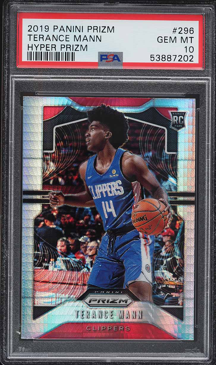 2019 Panini Prizm Hyper Terance Mann ROOKIE RC #296 PSA 10 GEM MINT