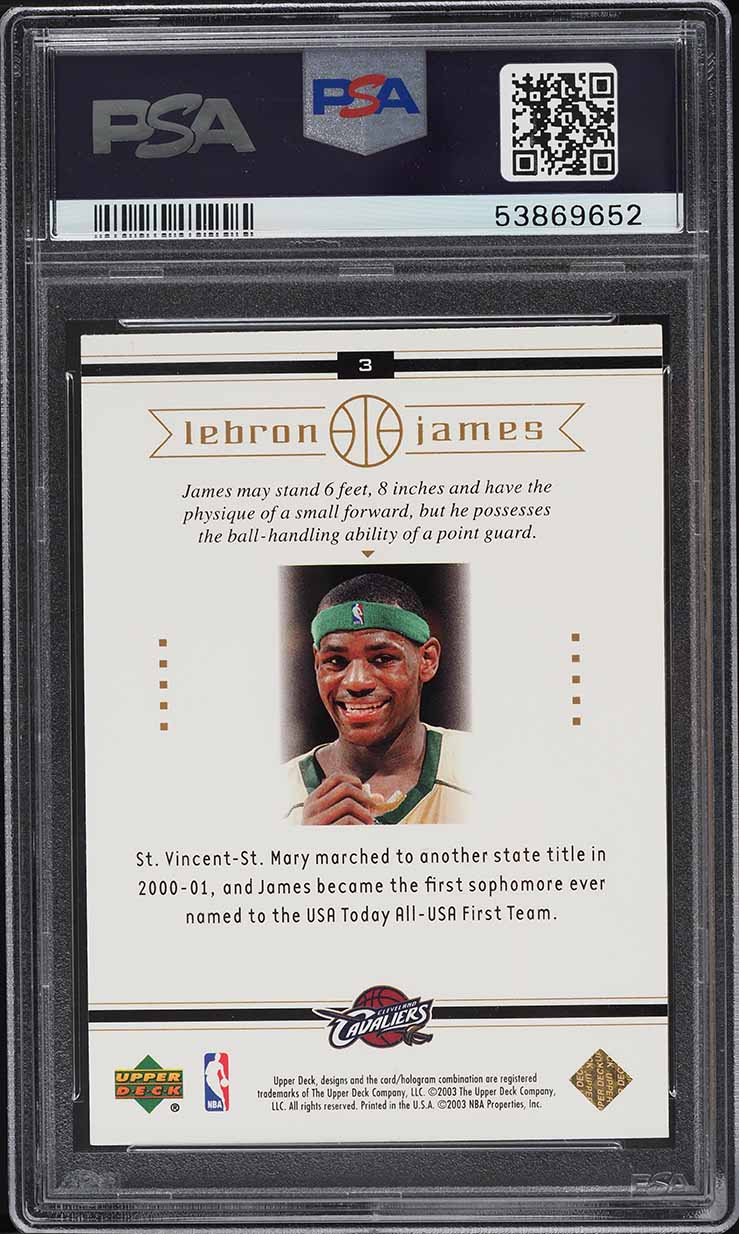 2003 Upper Deck Box Set LeBron James ROOKIE RC #3 PSA 10 GEM MINT