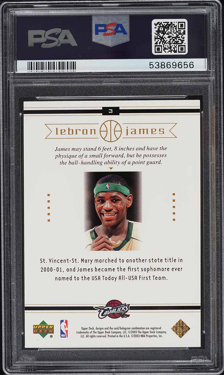 2003 Upper Deck Box Set LeBron James ROOKIE RC #3 PSA 9 MINT