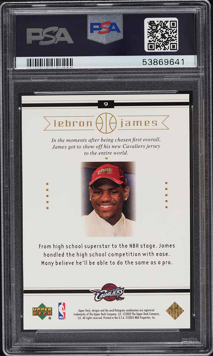 2003 Upper Deck Box Set LeBron James ROOKIE RC #9 PSA 9 MINT on