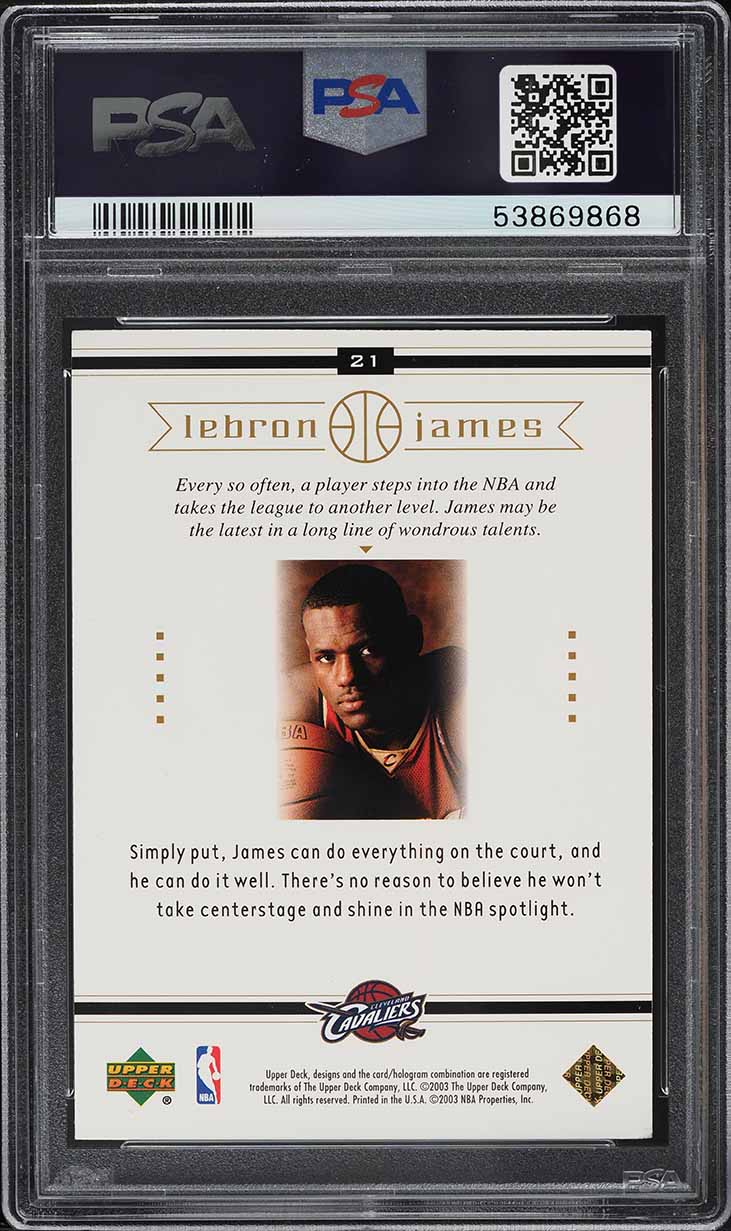 2003 Upper Deck Box Set LeBron James ROOKIE RC #21 PSA 7 NRMT