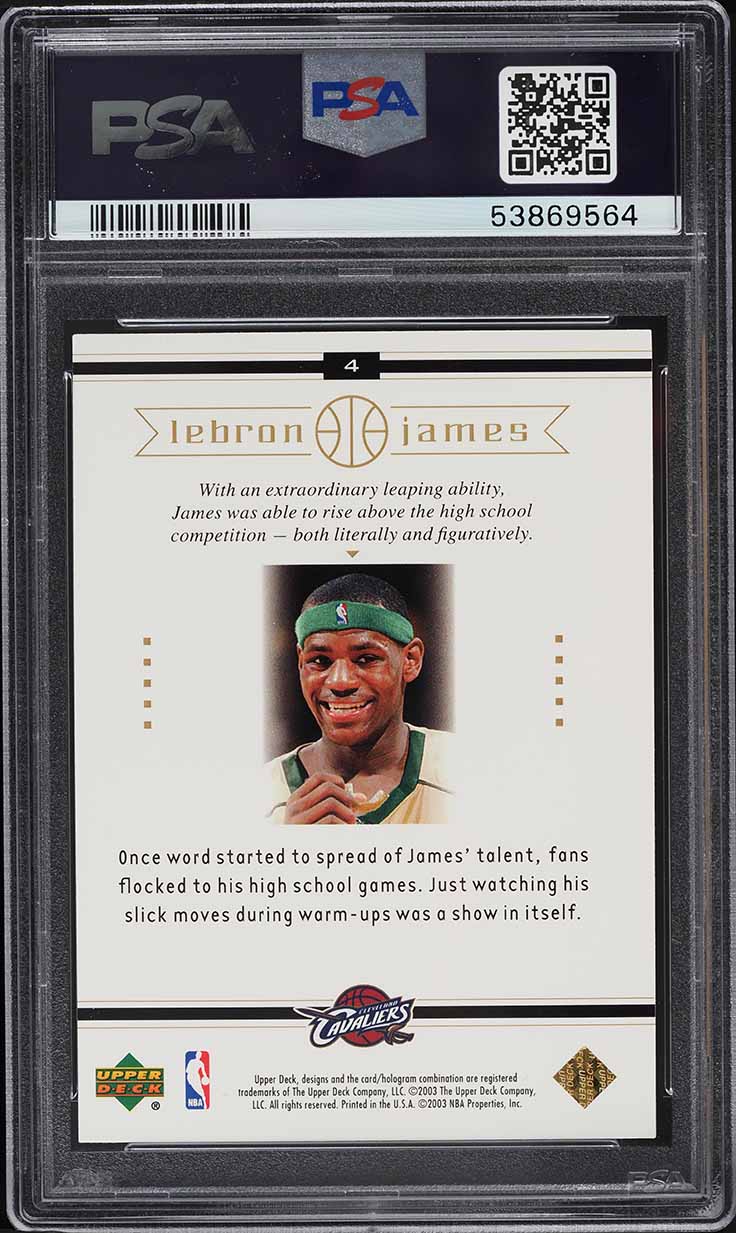 2003 Upper Deck Box Set LeBron James ROOKIE RC #4 PSA 10 GEM MINT