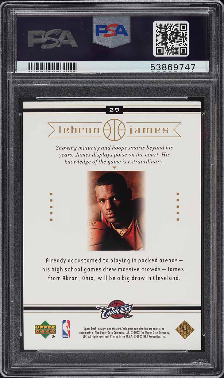 2003 Upper Deck Box Set LeBron James ROOKIE RC #29 PSA 9 MINT on