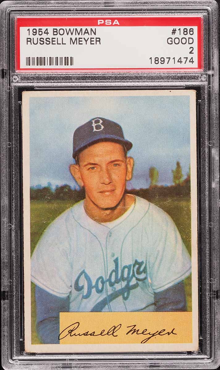 1954 Bowman Russell Meyer #186 PSA 2 GD